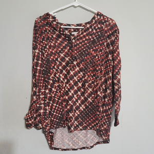 Cato tunic top XL Boho Rust Orange Fall‎ Fashion Stretchy Flattering V Neck